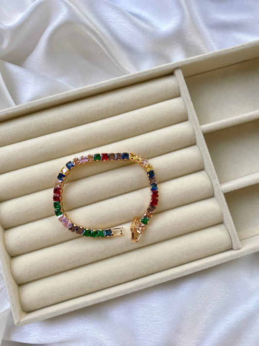 Multi Tennis Bracelet (Thick)