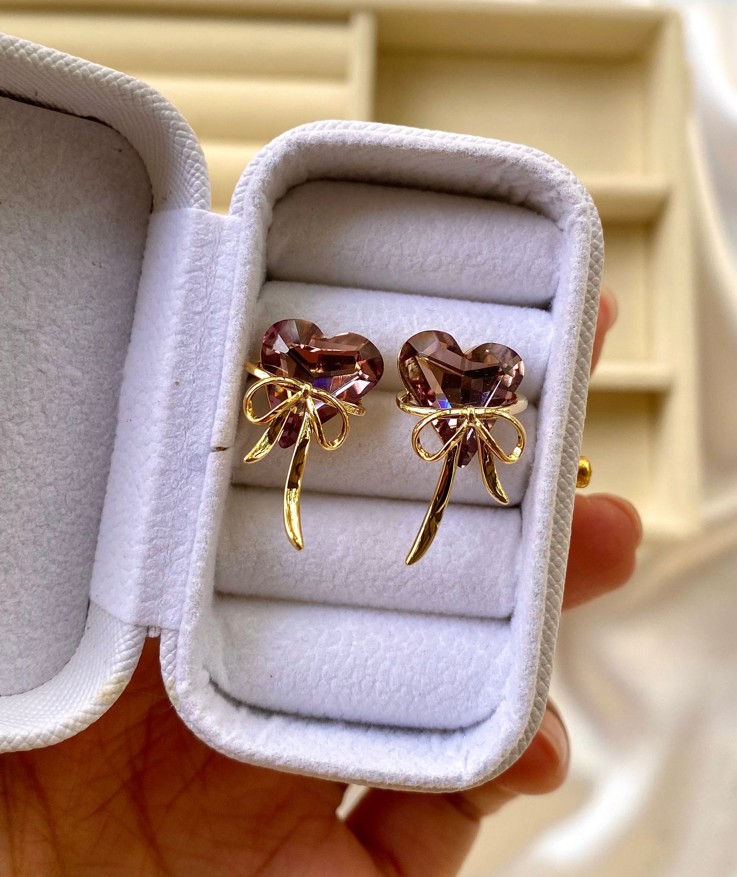 Heart Bow Earings
