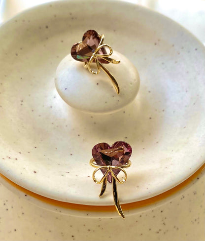 Heart Bow Earings