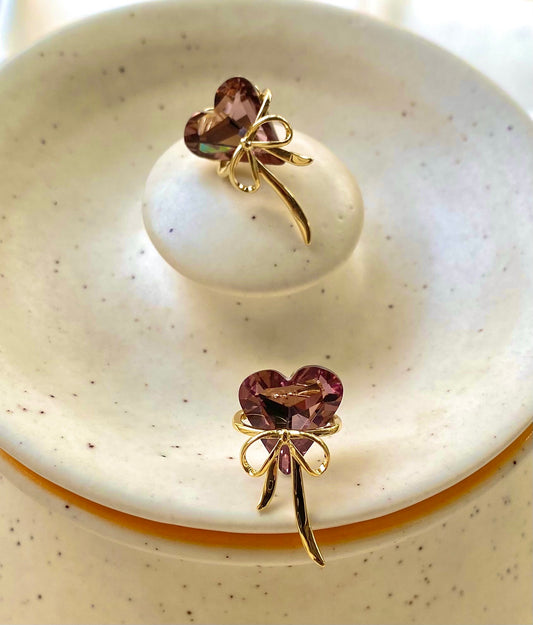 Heart Bow Earings