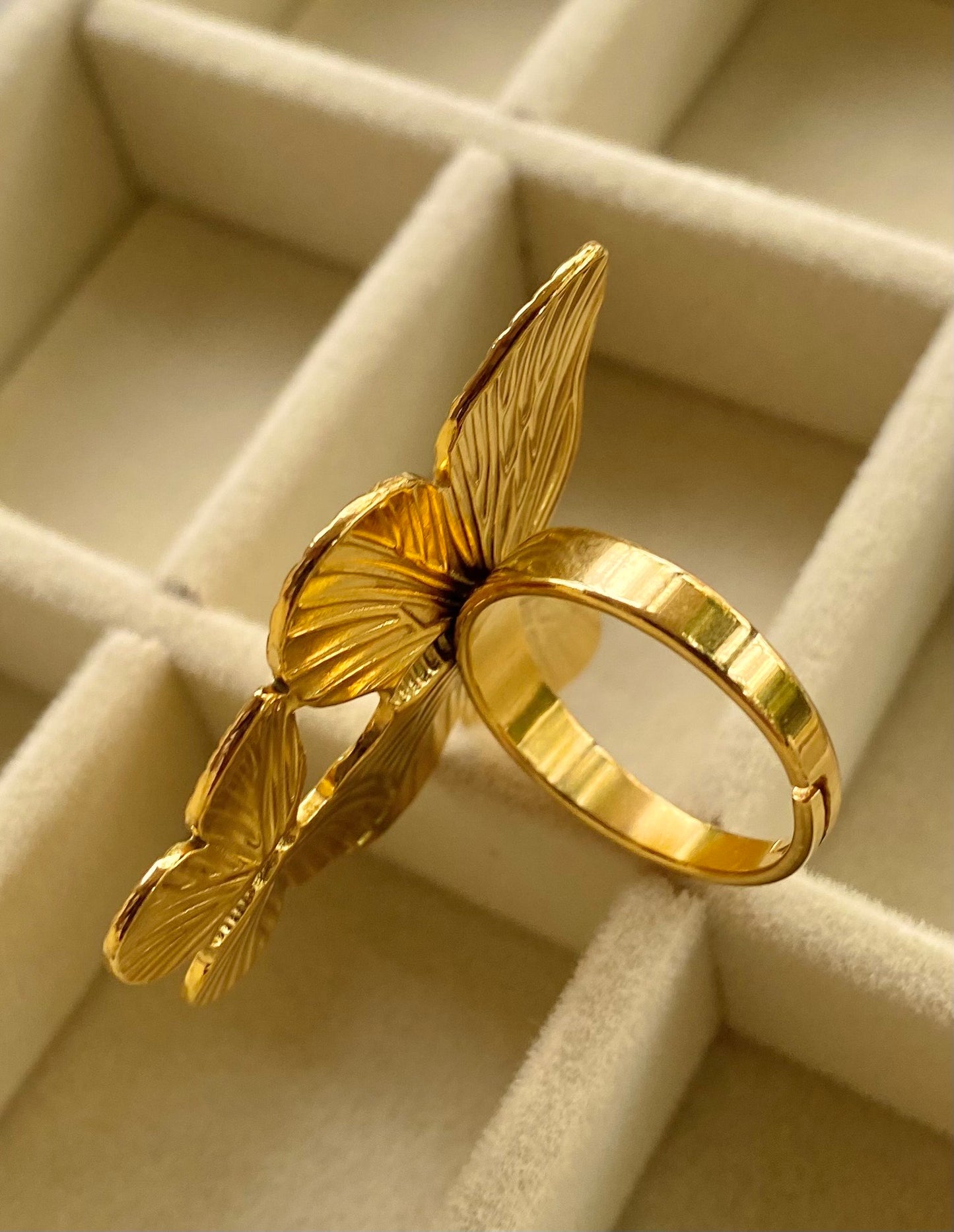Chunky Butterfly Ring (Adjustable)